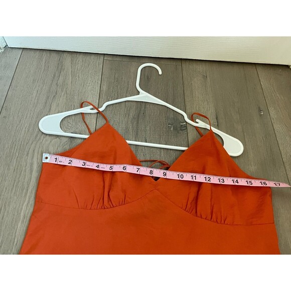 Madewell $88 Layton Mini Slip Dress in Orange Size 8 - Picture 8 of 9